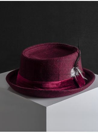 Sombrero--Fedora-Color-VinoMarca-Argento